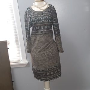 3/4 sleeve sweater mini dress